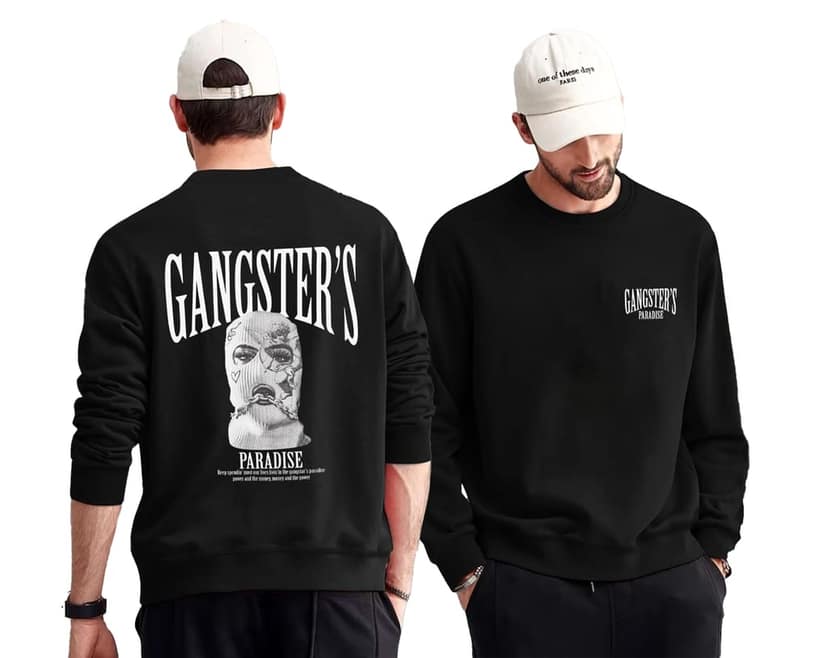 SCOTT FINCHER Men's Black Gangster's Paradise Sweatshirt : AA(RSSWT)BLACK_140 view 3