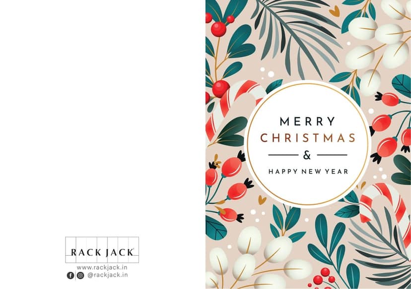 Rack Jack Funny Christmas Xmas Greeting Card for Secret Santa Gifts New Year Friends Family Colleagues with Pastel Envelope - Merry Christmas - White view 2