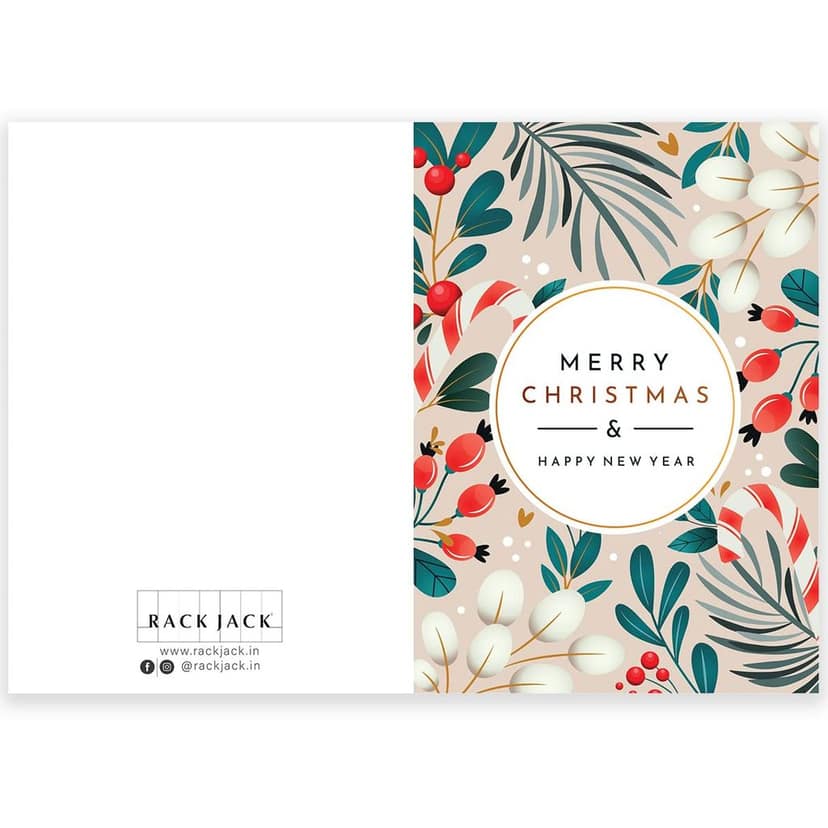 Rack Jack Funny Christmas Xmas Greeting Card for Secret Santa Gifts New Year Friends Family Colleagues with Pastel Envelope - Merry Christmas - White view 6