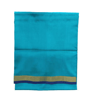 Uppada pattu plain Saree with Gold Border (Sky blue)
