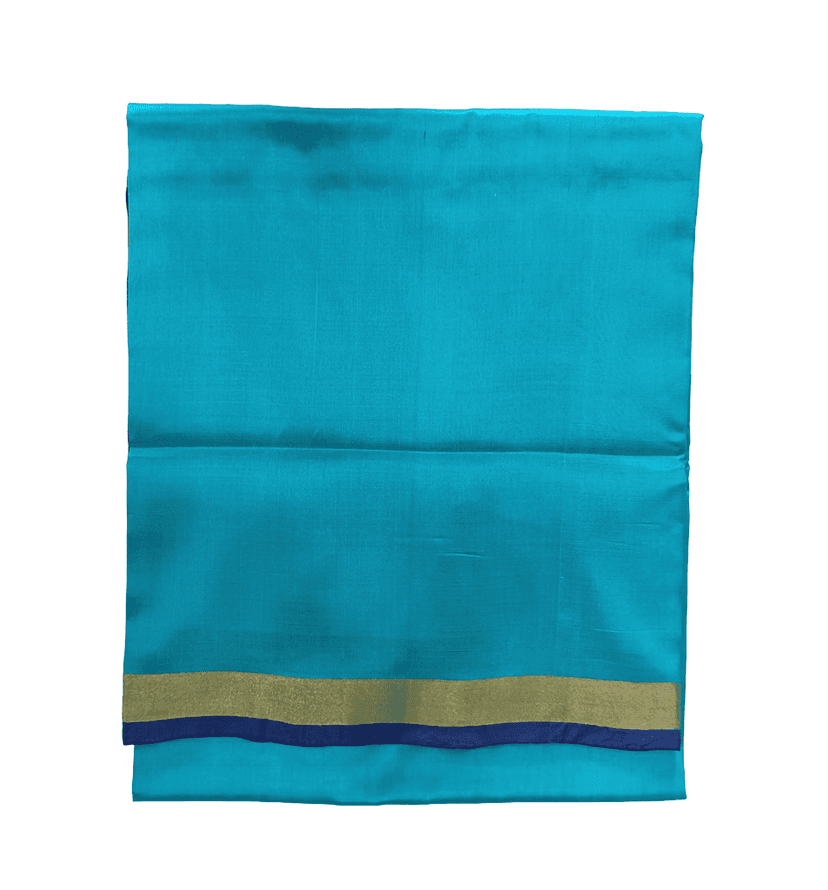 Uppada pattu plain Saree with Gold Border (Sky blue)