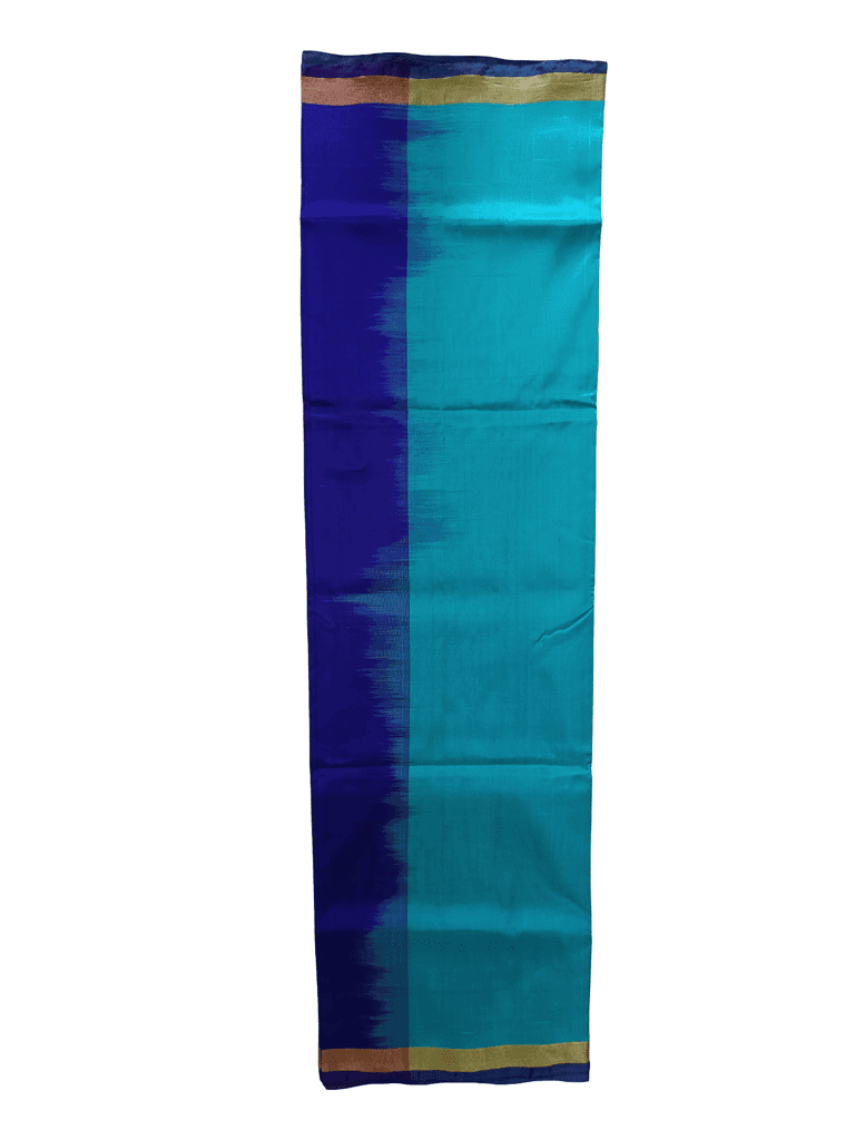 Uppada pattu plain Saree with Gold Border (Sky blue) view 4