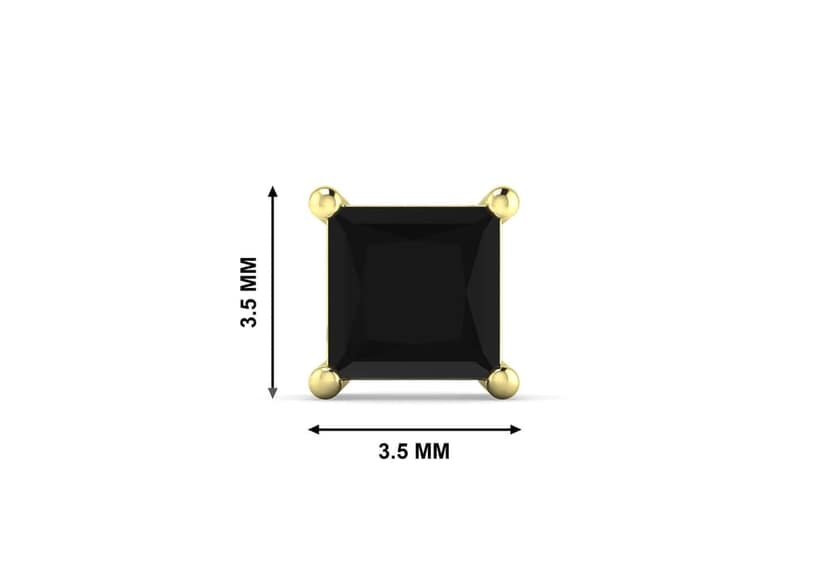 Black Princess Solitaire Men's Ear Stud (1 Pc Only) view 7
