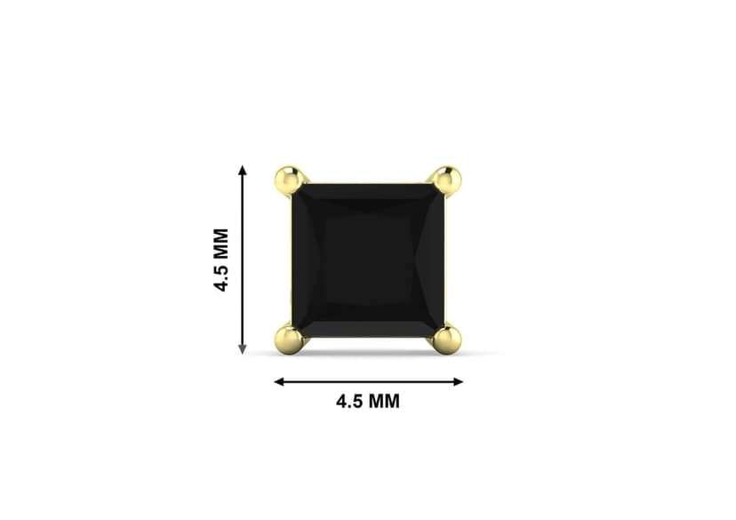 Black Princess Solitaire Men's Ear Stud (1 Pc Only) view 9