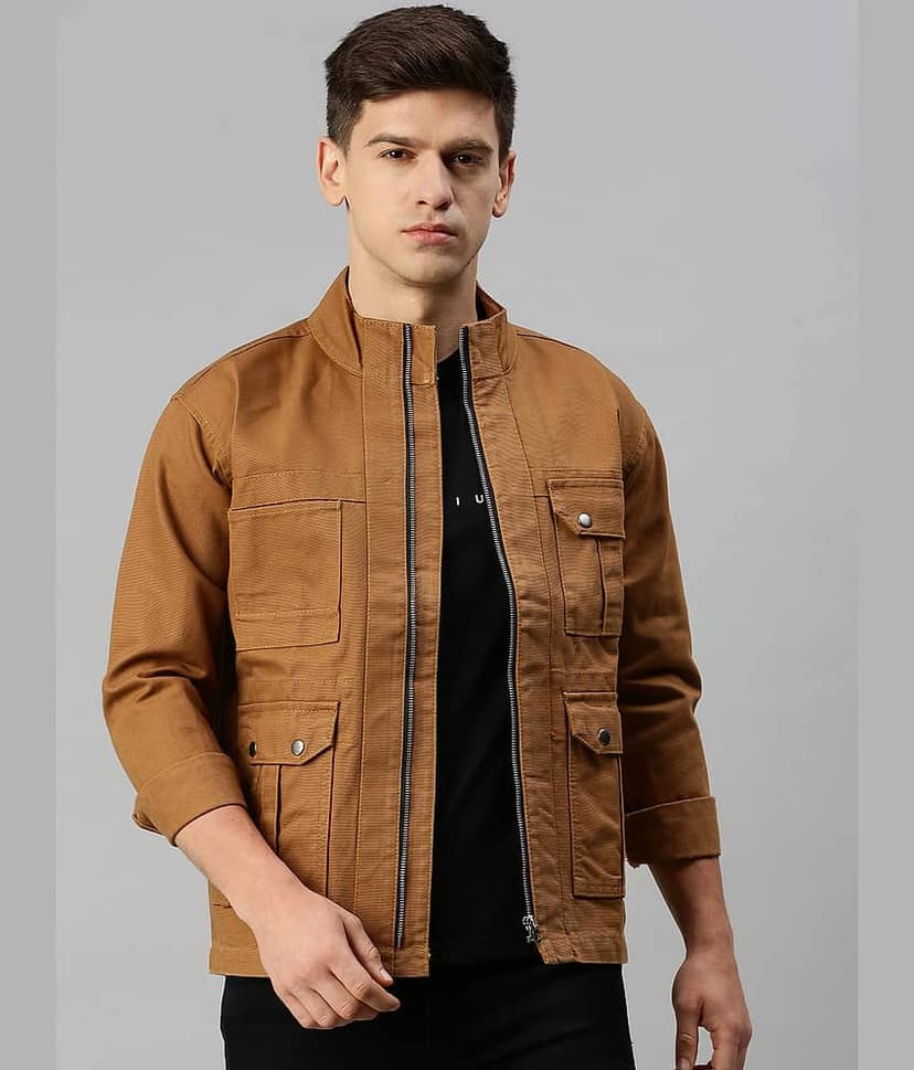 VOXATI Denim Men's Denim Jacket - Olive ( Pack of 1 )