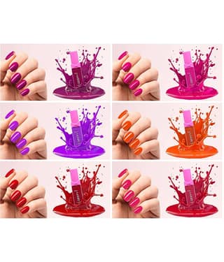 Qeepyt Radiant Multicolour Nail Polish Set Glossy Finish (Pack of 6)