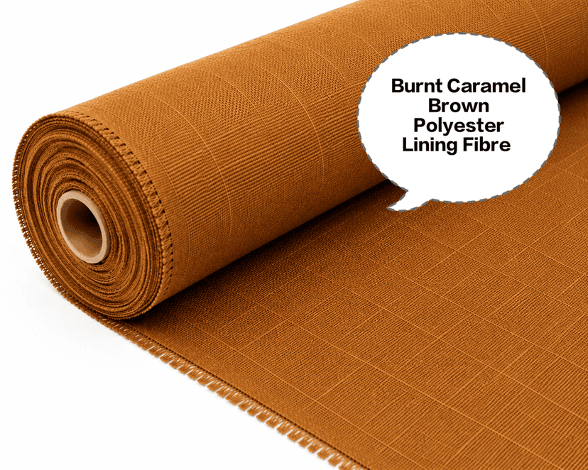 Burnt Caramel Brown Polyester Lining Fibre (Bada Panna), Burnt Caramel Brown Polyester Lining Fabric (Bada Panna), Caramel Brown Polyester Lining Fabric (Bada Panna), Warm Brown Polyester Lining Fabric (Bada Panna), view 3