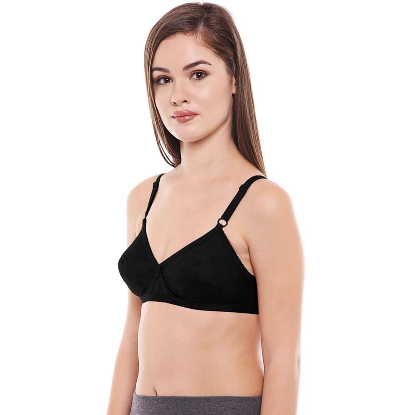 Bodycare Women Poly Cotton Full Coverage Non Padded Regular Bra 5524-Black view 2