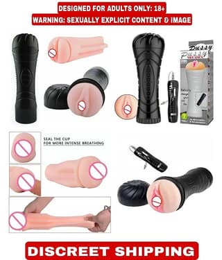 KAMAHOUSE - Masturbator Masturbator Sex toy for men with 7 Vibrations + 10 ml MOI aqua Water based lubricant