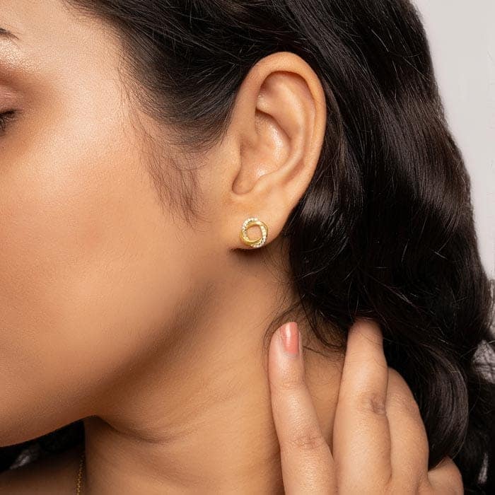 18k Gold Plated Silver Allure Earrings view 2