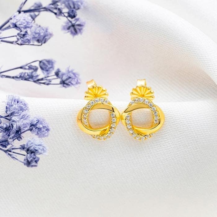 18k Gold Plated Silver Allure Earrings view 3
