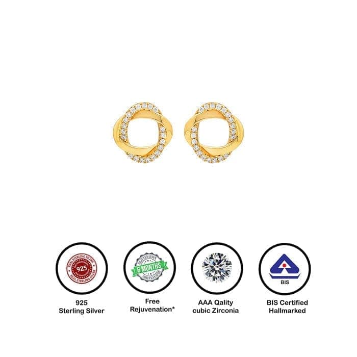 18k Gold Plated Silver Allure Earrings view 7