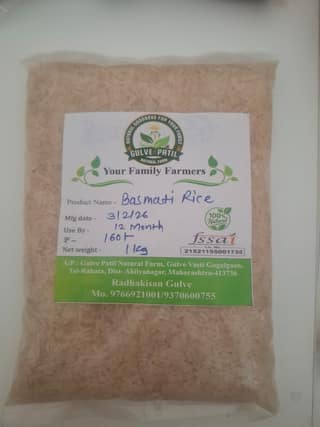 Gulve Patil Natural Farm Basmati Rice (1kg) | Farm-Fresh Quality | Everyday Cooking