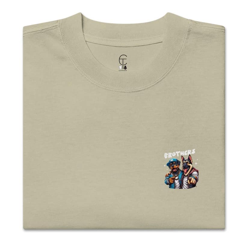 Clothikoo Premium Wolf Brothers Printed Oversized Faded T-Shirt view 4