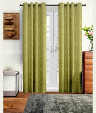 Cortina - Modern Embossed Room Darkening Eyelet Curtain-5 Ft-pack of 2