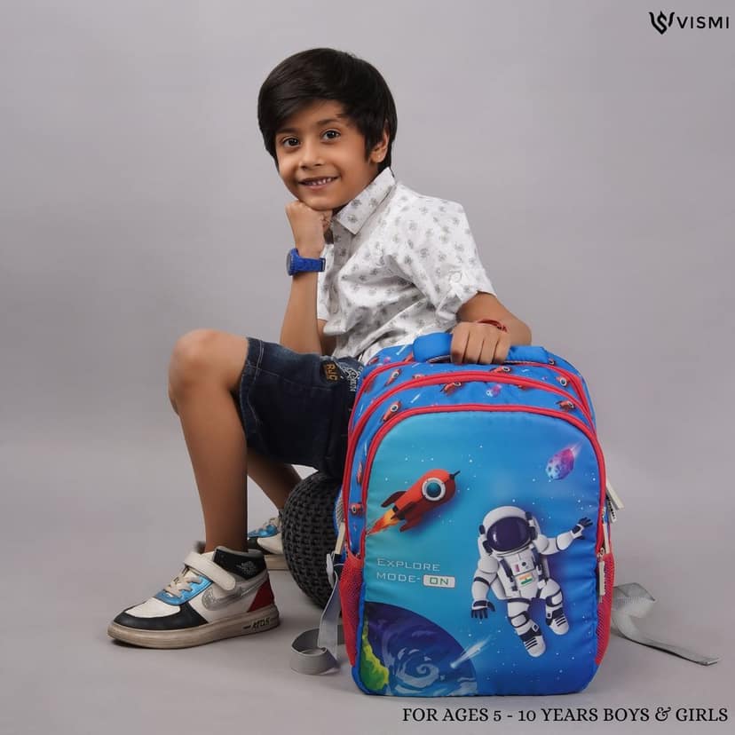 VISMIINTREND School Backpack Bags for Kids | School Bags | Water Resistant | Casual | Picnic | Travel | 5 to 10 Years School Backpack | Bag for Boys | Girls view 8