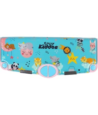 Pop Out Pencil box Rainbow Animals - Teal Blue