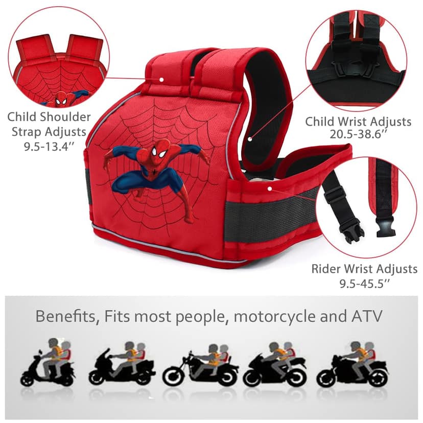 SNOWIE SOFT Spider Man Kids Safety Belt for Two Wheeler Car Seat, Red SNOWIE SOFT Spider Man Kids Safety Belt for Two Wheeler Car Seat, Red - Red view 2
