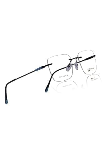 Jodykoes® Premium Rimless Frame for Women and Men: Stylish Rectangle Spectacle Eyeglasses with Anti-Glare Coating