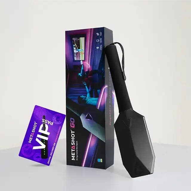 MetaShot GO Smart Cricket Bat Game Black with VIP Pass|Motion Sensor Cricket Bat for TV & Mobile|Indoor Cricket Gaming Controller|Multiplayer Cricket Game|Includes VIP Pass Game Upgrade view 3