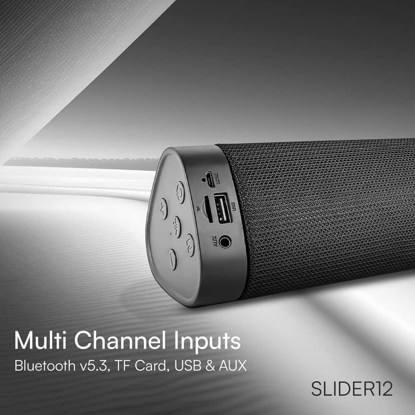 HAPIPOLA SLIDER12 BLUETOOTH SPEAKER Immersive Audio | Good Bass | Light Weight 6 hours Playback | Playback Controls True Wireless Stereo | AUX, USB, TF Card 5.0 Bluetooth | Upto 10m Range view 3