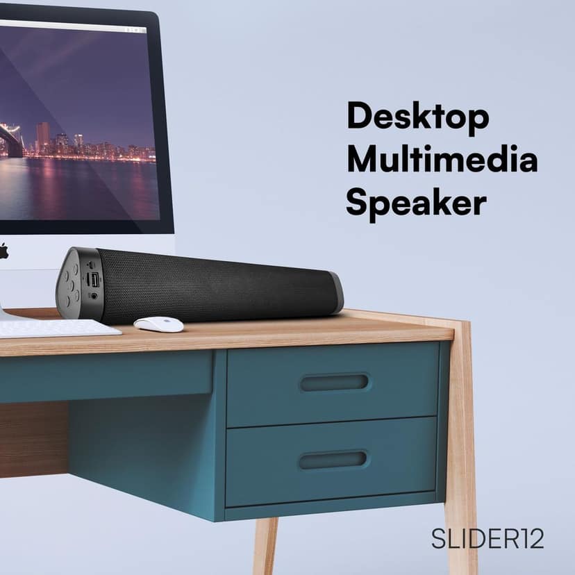 HAPIPOLA SLIDER12 BLUETOOTH SPEAKER Immersive Audio | Good Bass | Light Weight 6 hours Playback | Playback Controls True Wireless Stereo | AUX, USB, TF Card 5.0 Bluetooth | Upto 10m Range view 6