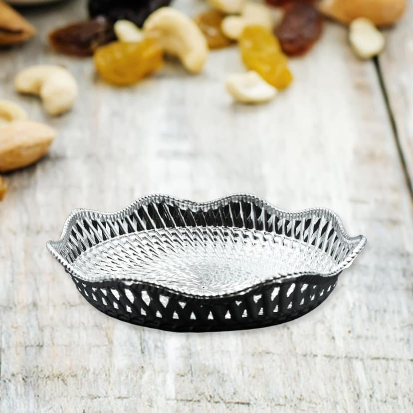 Mukhwas Serving Tray – Durable Plastic, Traditional Round 18cm view 2