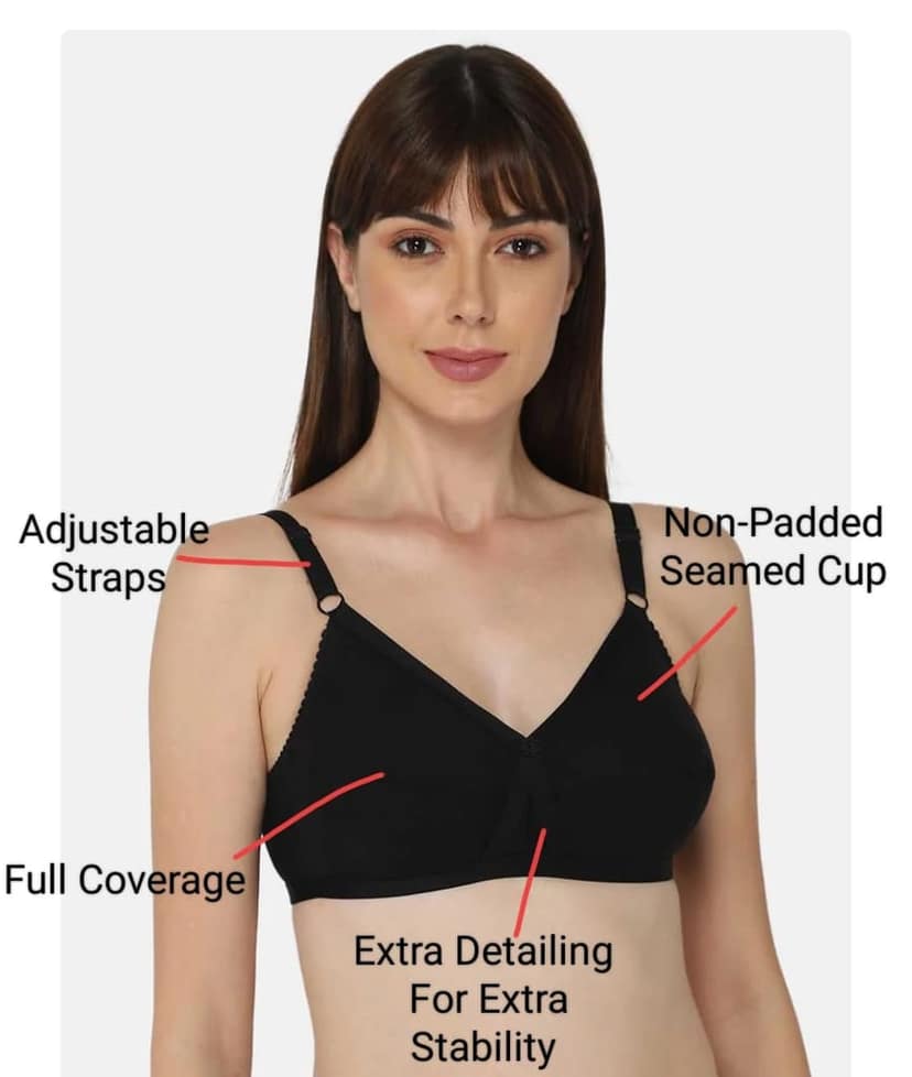FASHION BONES Women's Cotton Cross Bra | Full Coverage, Non-Padded | Daily Use Cotton Bra | White & Beige | Combo (Pack of 2) view 8
