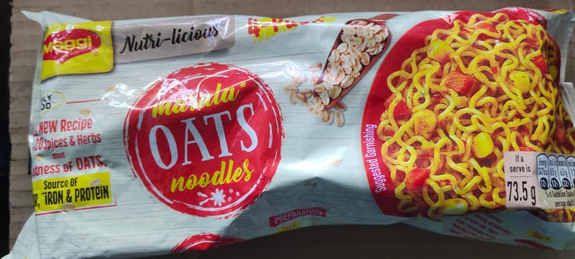 MAGGI 2-Minute masala oats Noodles - Masala,(Pack of 4)