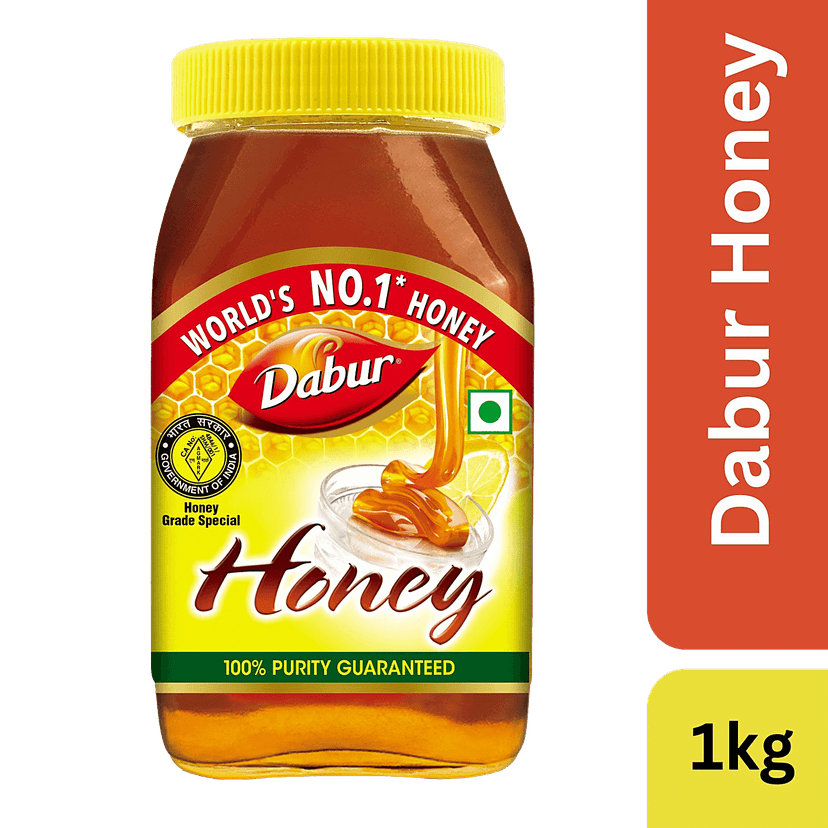 Dabur 100% Pure Honey - Worlds No. 1 Honey Brand With No Sugar Adulteration, 1 Kg