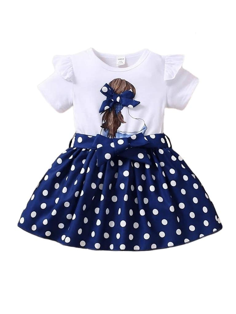 Buy & Try Bali Lycra Fabrick Printed Girl Frock Dress