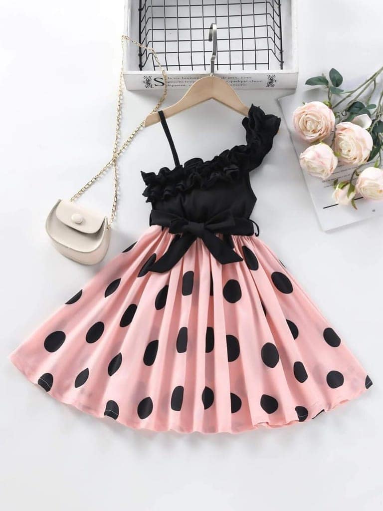 Buy & Try Bali Lycra Fabrick Printed Girl Frock Dress view 10