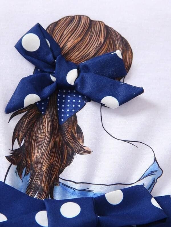 Buy & Try Bali Lycra Fabrick Printed Girl Frock Dress view 2