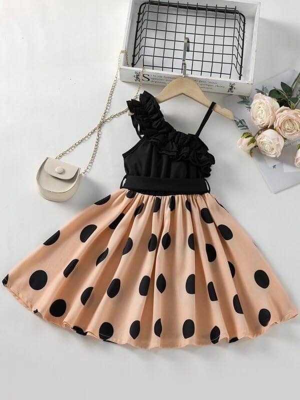 Buy & Try Bali Lycra Fabrick Printed Girl Frock Dress view 6