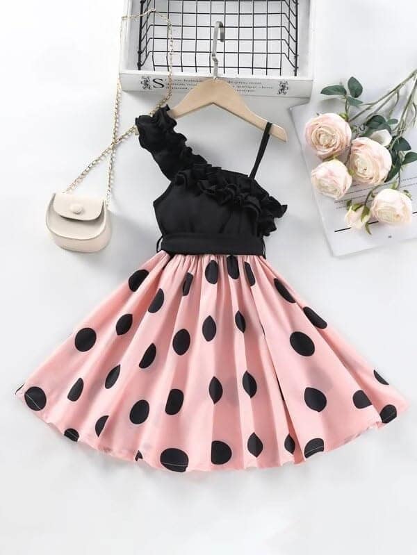 Buy & Try Bali Lycra Fabrick Printed Girl Frock Dress view 9