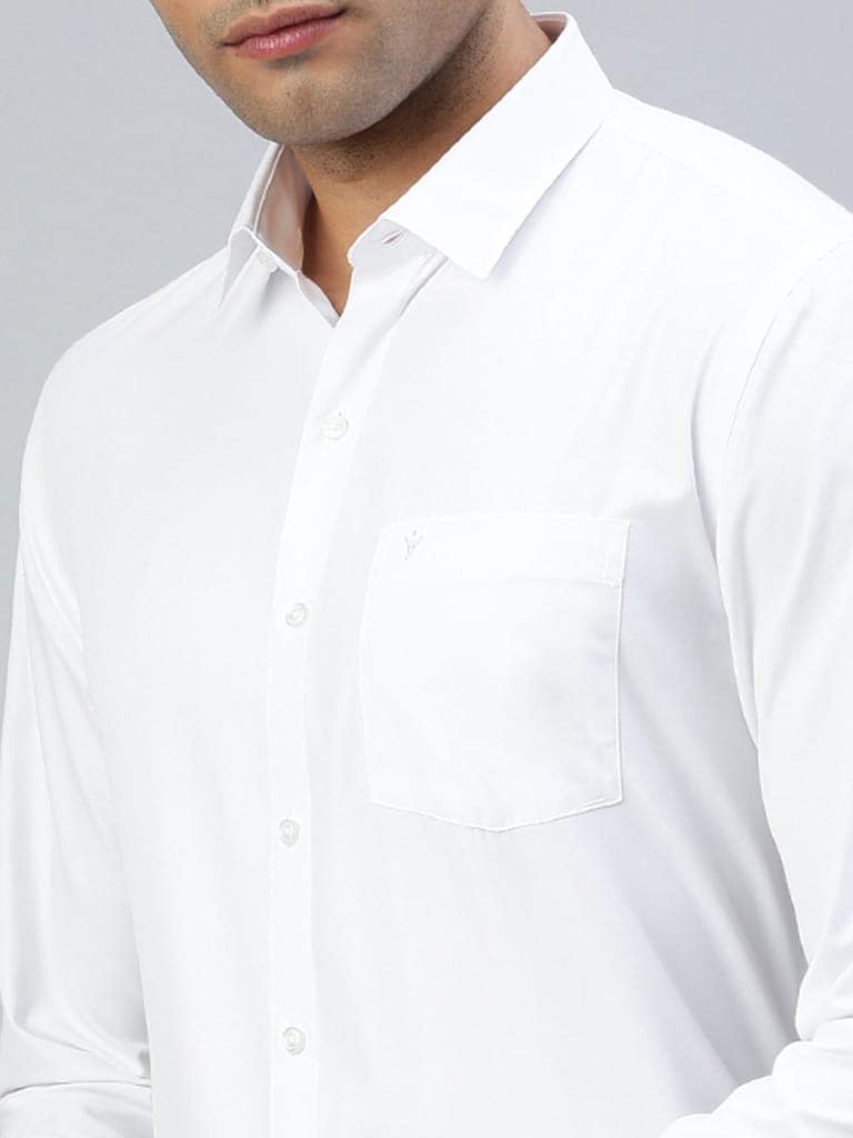 Mens Cotton White Full Sleeves Shirt Wewin New view 4