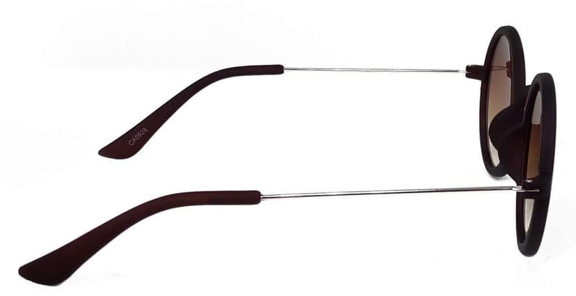 HRINKAR Unisex Round Sunglasses Silver & Golden Frame, Brown & Grey Lens (Medium) - Pack of 2 view 4