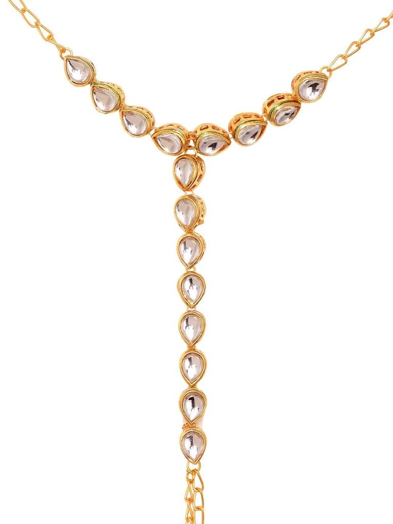 Gold Plated Kundan studded Ring Bracelet view 5