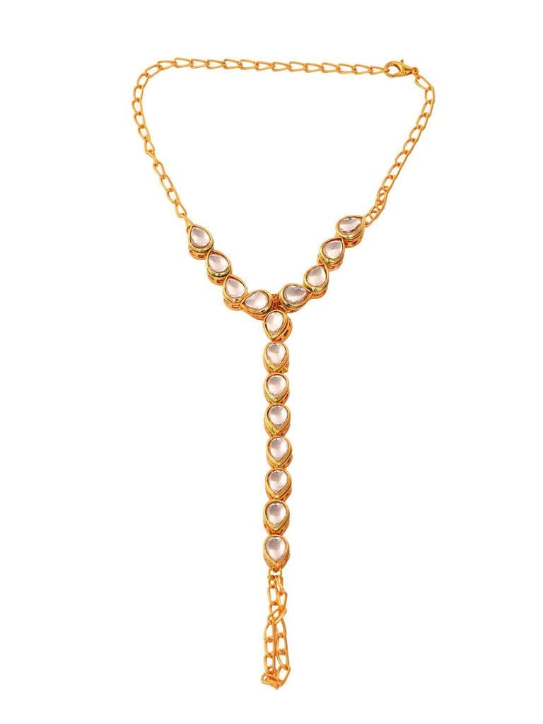 Gold Plated Kundan studded Ring Bracelet view 7