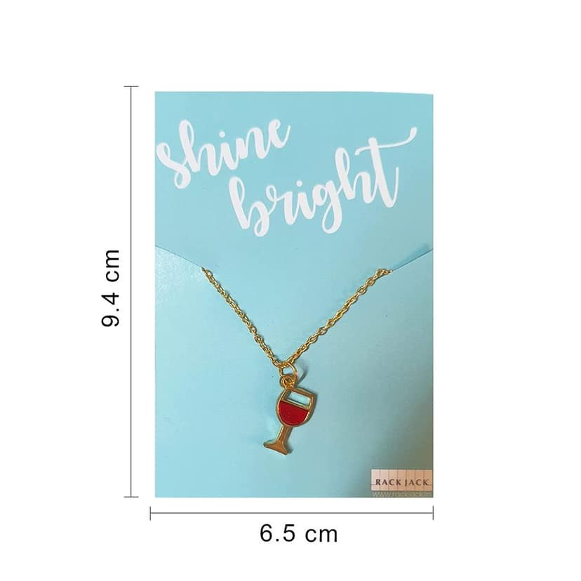 Rack Jack Y2K Charm Pendant Necklace - Wine Glass - Gold Chain view 2