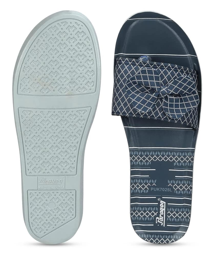 Paragon Women's Blue-Grey Sliders with Anti-skid Cushioned Sole for Everyday Use view 5