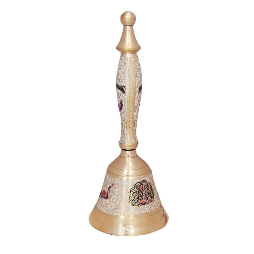 Brass Hand Bell White No. 3, Height : 7.4 Inch (ZMAS286 D) view 2
