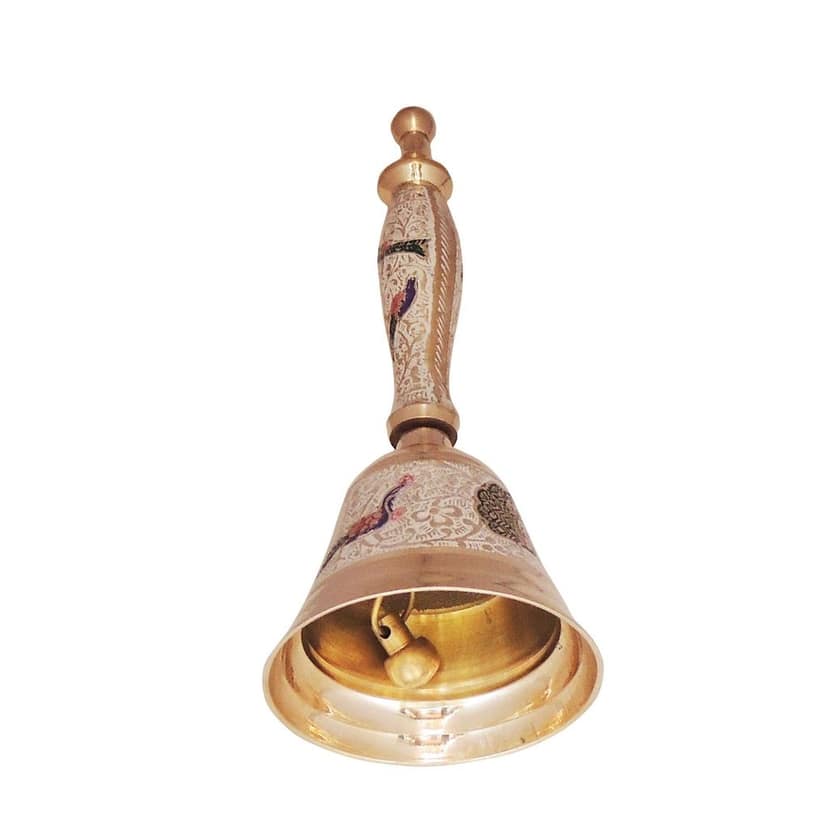Brass Hand Bell White No. 3, Height : 7.4 Inch (ZMAS286 D) view 3