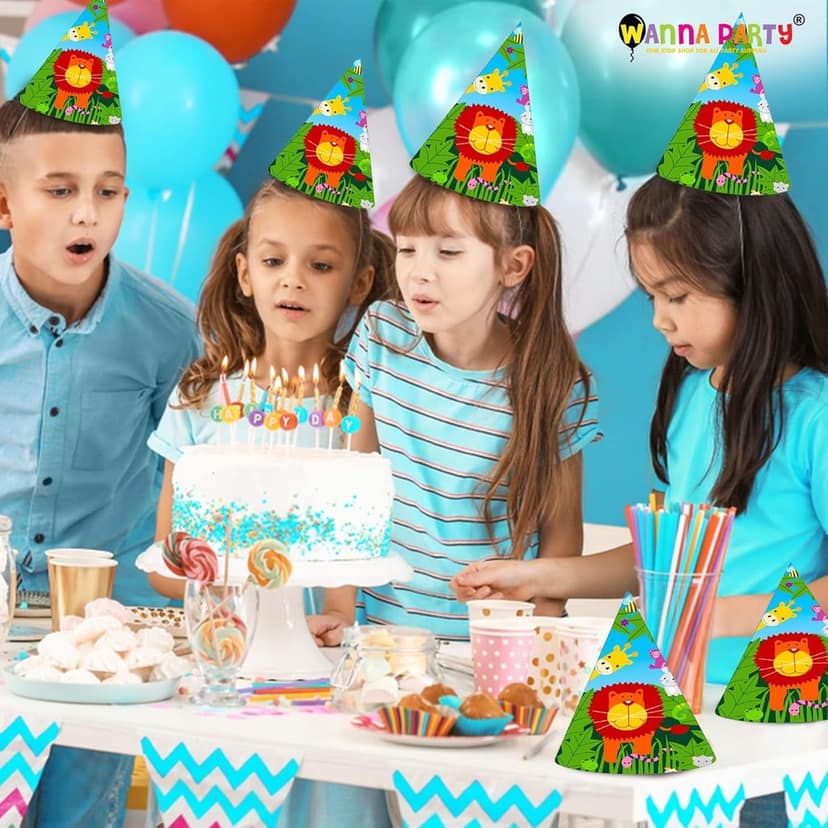 Jungle Animal Party Hats - 8PC view 6