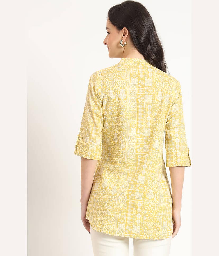 Divena Women's Cotton Tunic ( Yellow ) view 2