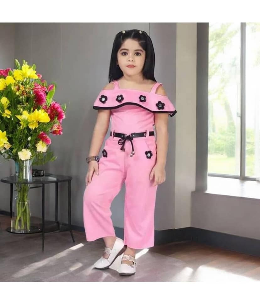 Mullick the designer Pack of 1 Baby Girls Crepe Jumpsuit ( Yellow )