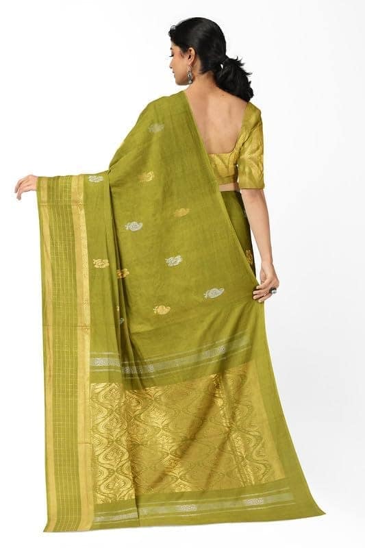 APCO Handloom - Women's Rahajmundry Pure Cotton Handloom Saree (Green) view 3