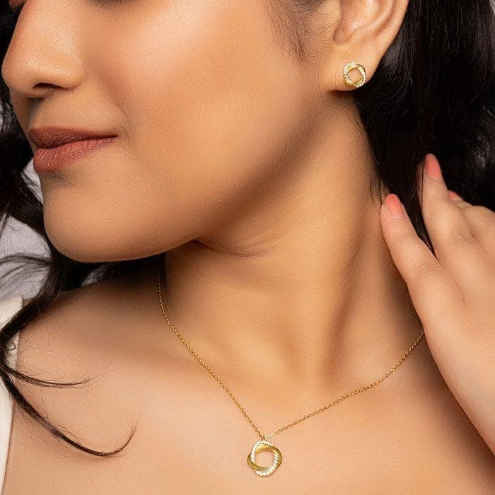 18k Gold Plated Silver Allure Pendant Set view 2