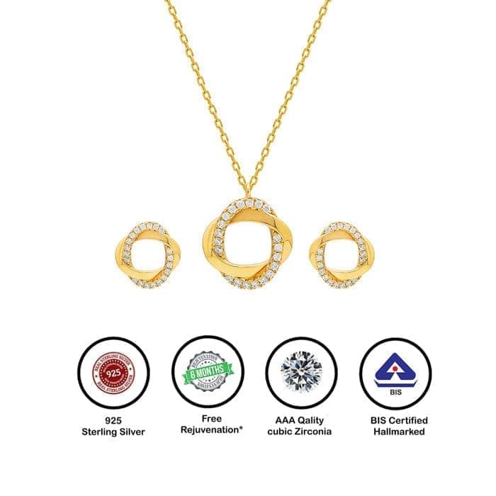 18k Gold Plated Silver Allure Pendant Set view 6