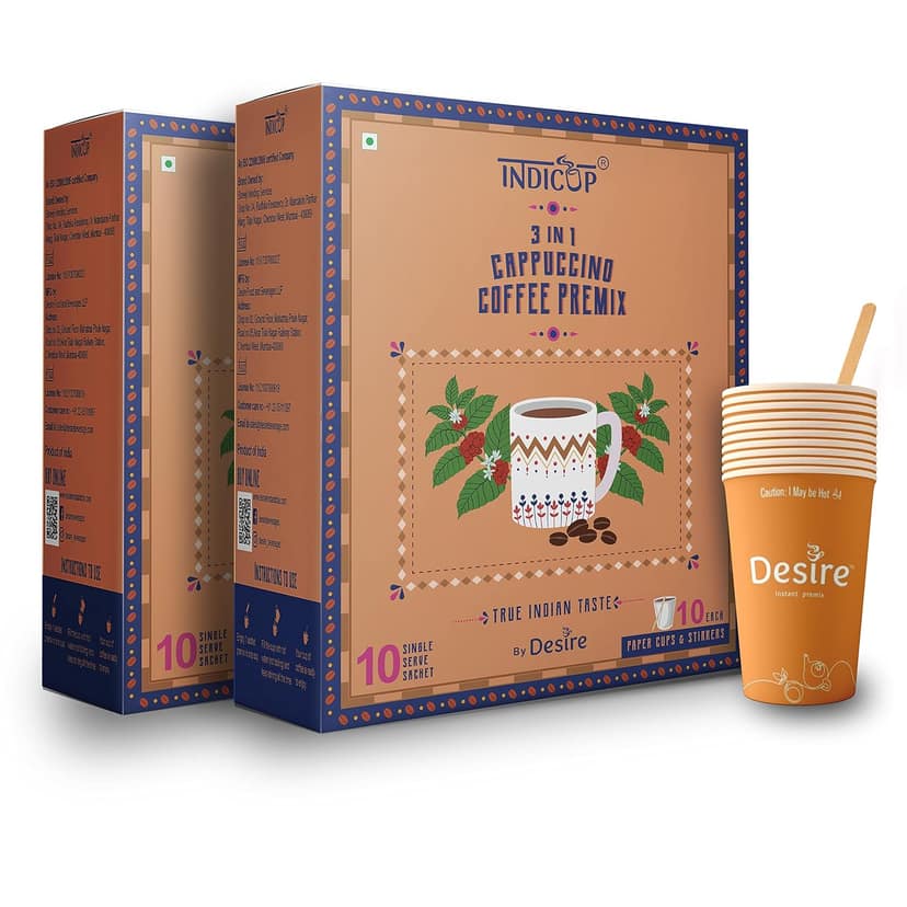 INDICUP Coffee Premix, Pack of 2 - 20 Sachets